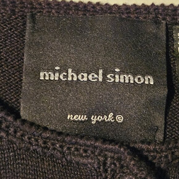 Michael Simon BLACK  MULTI CIRCLE PRINT  Applique SWEATER Size S - Picture 4 of 7